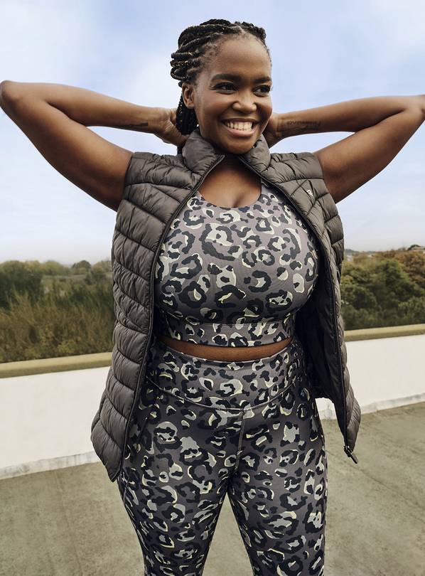 REAKTIV Bright Leopard Print Co-ord Sports Crop Top XS